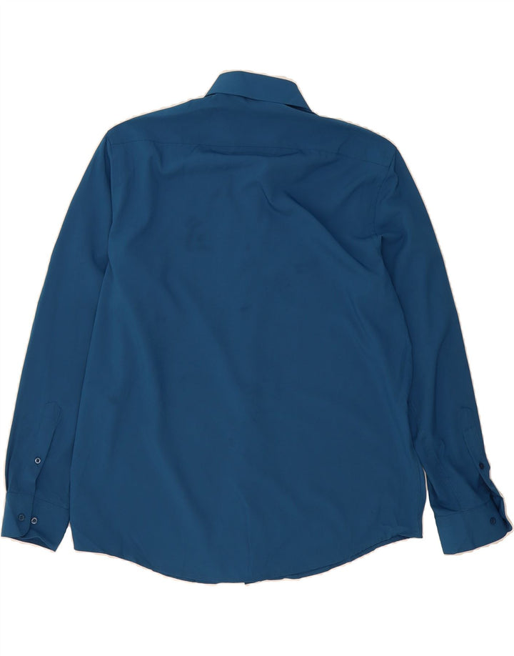 NAUTICA Mens Slim Fit Shirt Size 17 1/2 XL Blue Polyester Vintage Nautica and Second-Hand Nautica from Messina Hembry 