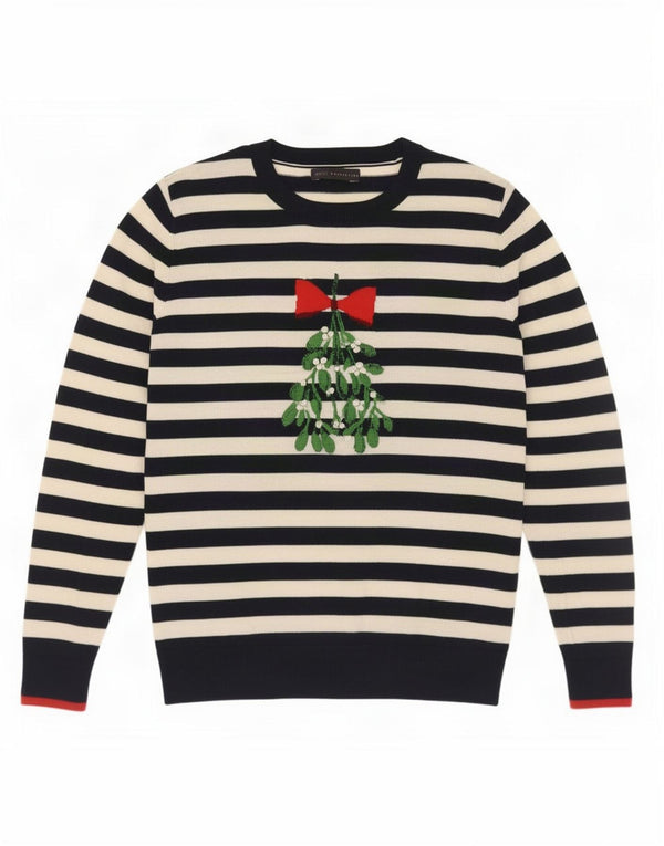 Pulover pentru femei Marks & Spencer cu decolteu triplu UK 14 Medium Bleumarin