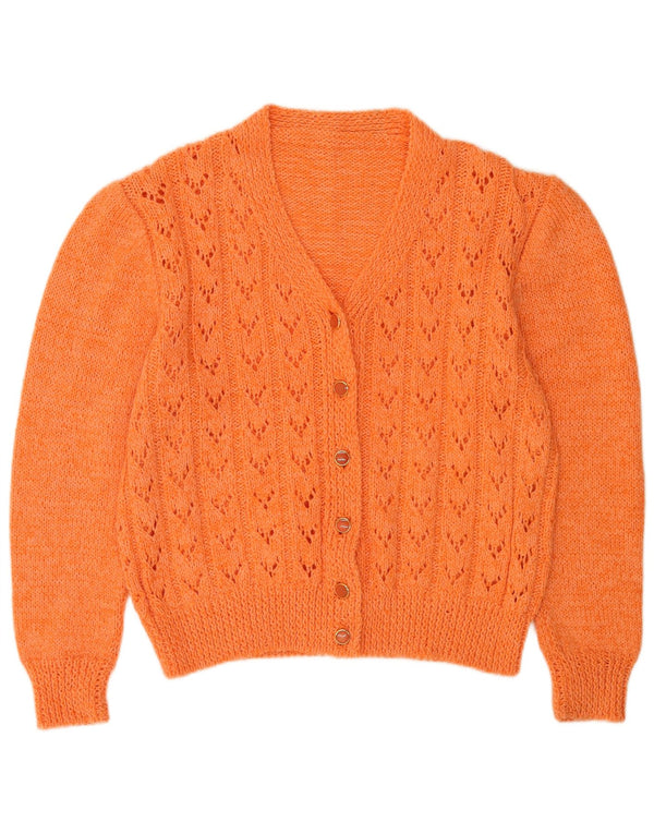 Pulover cardigan supradimensionat vintage pentru femei UK 14 mare portocaliu