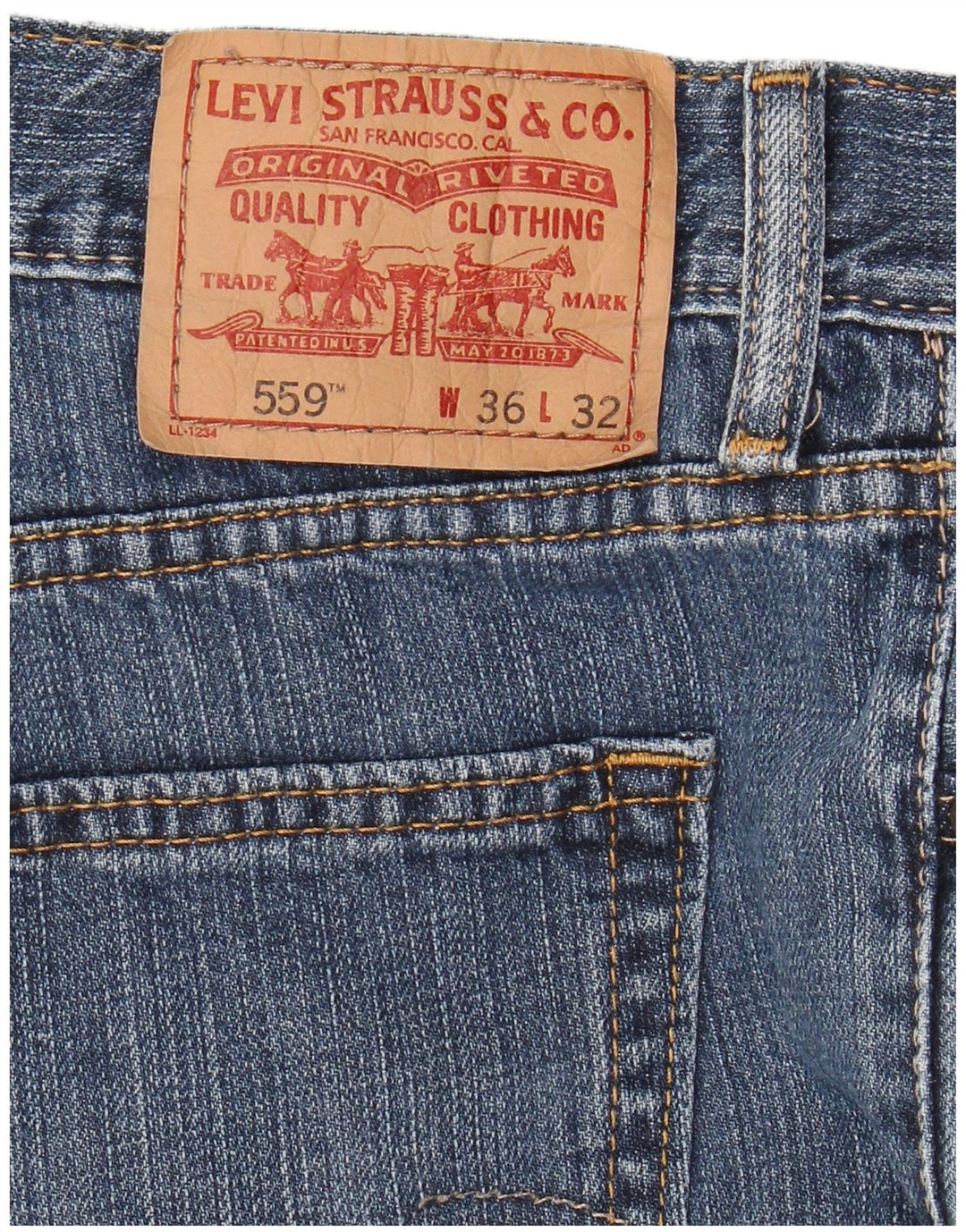 Blugi drepti pentru bărbați LEVI'S 559, cu ajustare relaxată, W36 L32, bumbac albastru