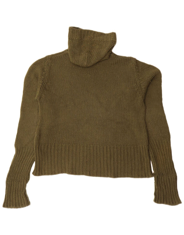 Pulover supradimensionat cu glugă pentru femei Zara UK 14 Acrilic verde mediu