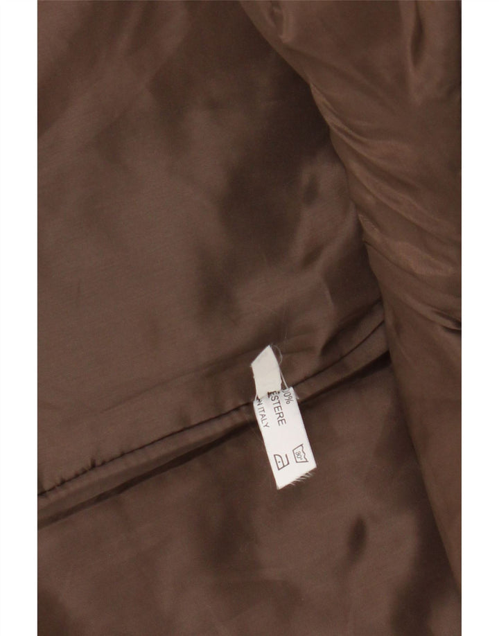 Gilet matlasat Vintage pentru femei UK 14 Poliester maro mediu