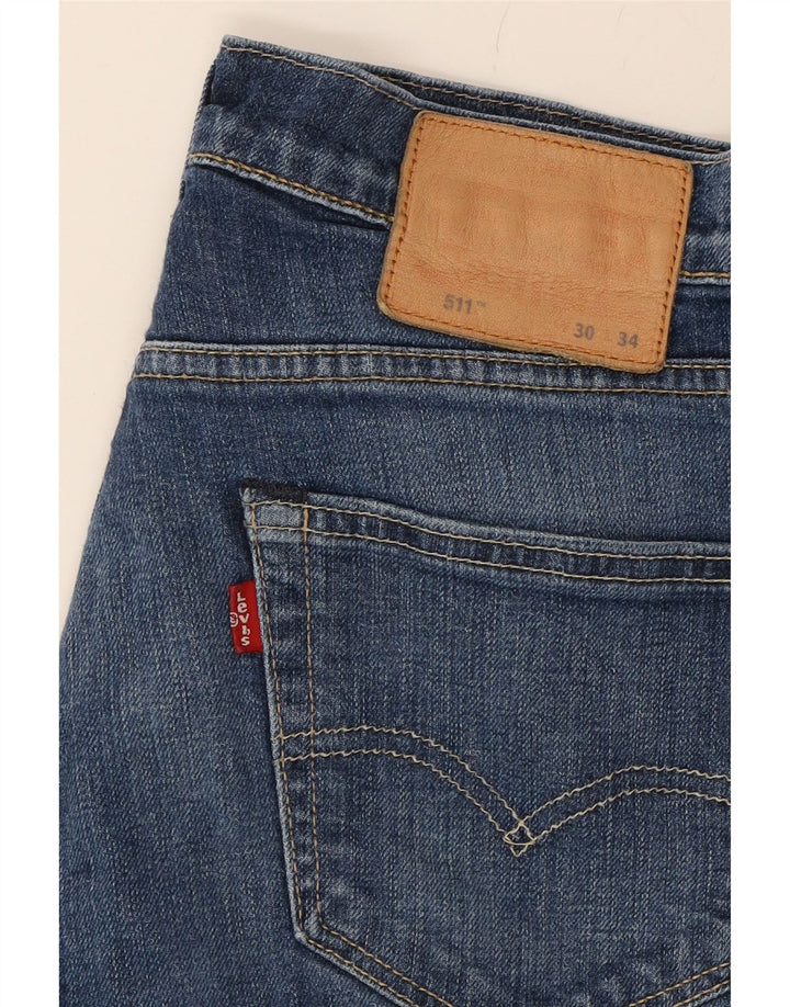 LEVI'S Mens 511 Slim Jeans W30 L34 Blue Cotton Vintage Levi's and Second-Hand Levi's from Messina Hembry 
