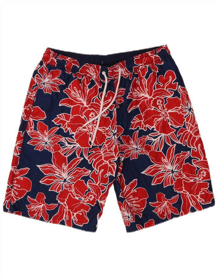 Pantaloni scurți de înot pentru bărbați Marks & Spencer, poliester floral, albastru marin mediu