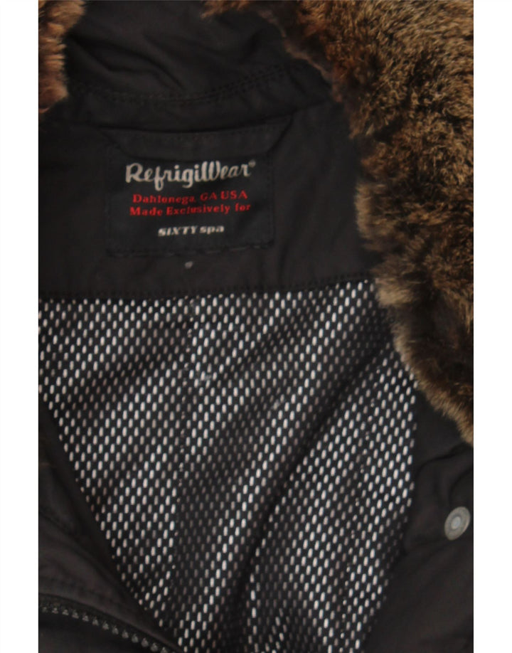 REFRIGIWEAR Womens Windbreaker Coat IT 50 XL Black Nylon Vintage Refrigiwear and Second-Hand Refrigiwear from Messina Hembry 