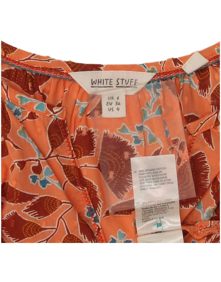 Bluză pentru femei White Stuff, UK 8, bumbac floral, portocaliu mic