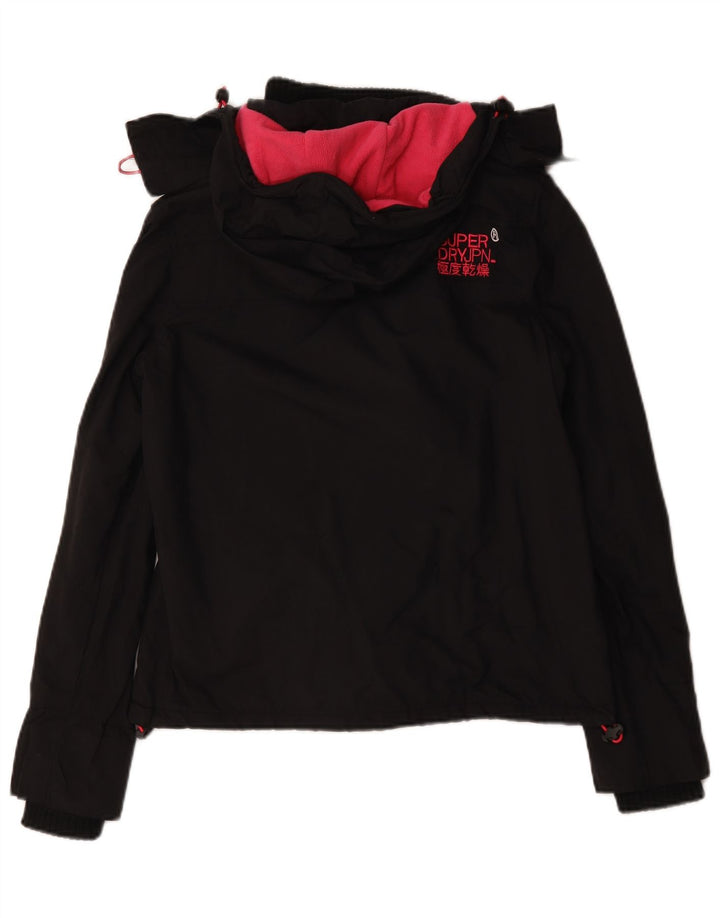 Jachetă Windbreaker cu glugă Superdry pentru femei UK 14 Medium Black