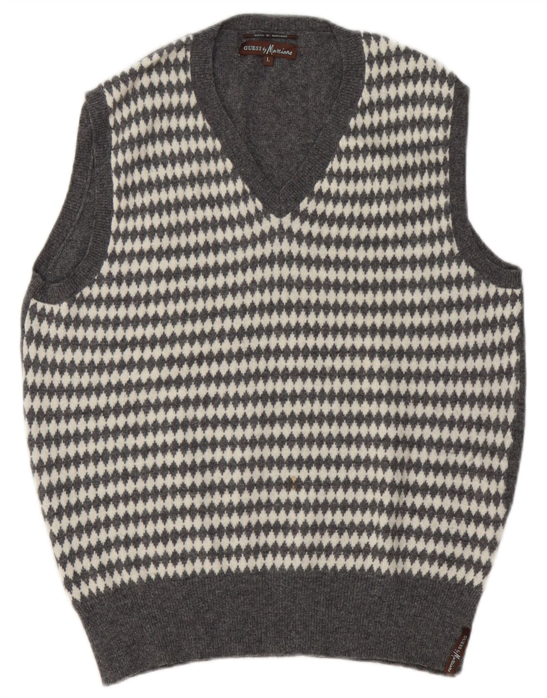 Guess By Marciano Vestă pentru bărbați Tank Top Lână Geometrică Gri mare