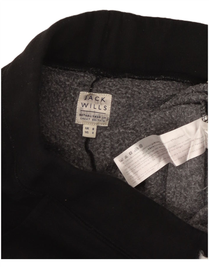 JACK WILLS Pantaloni de trening grafic pentru femei Joggeri UK 8 Mic Negru