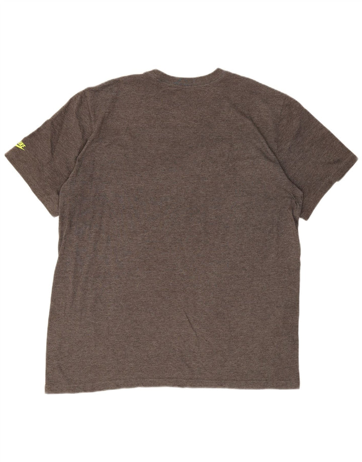 Tricou grafic NIKE pentru bărbați, cu croială normală, 2XL, bumbac gri