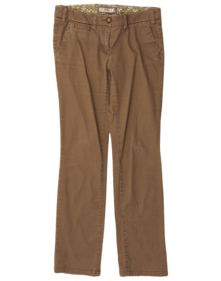FAT FACE Pantaloni chino pentru femei cu talie joasă UK 10 Small W32 L31 Maro
