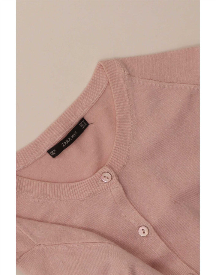 Pulover cardigan pentru femei Zara UK 12 Roz mediu