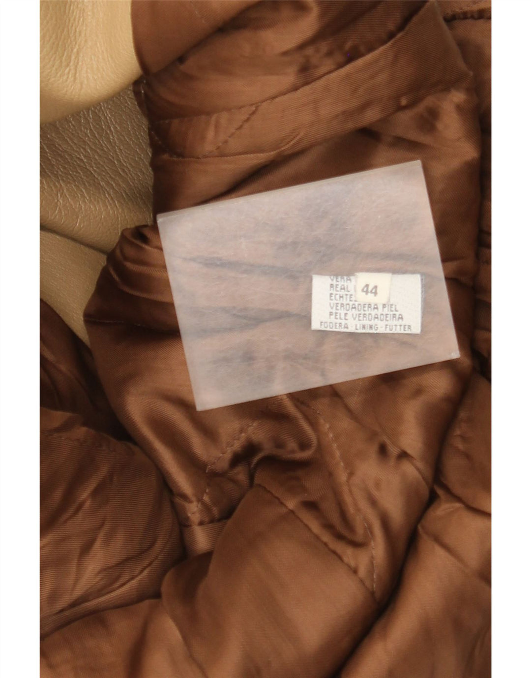 Palton din piele vintage pentru femei IT 44 Bej Mediu