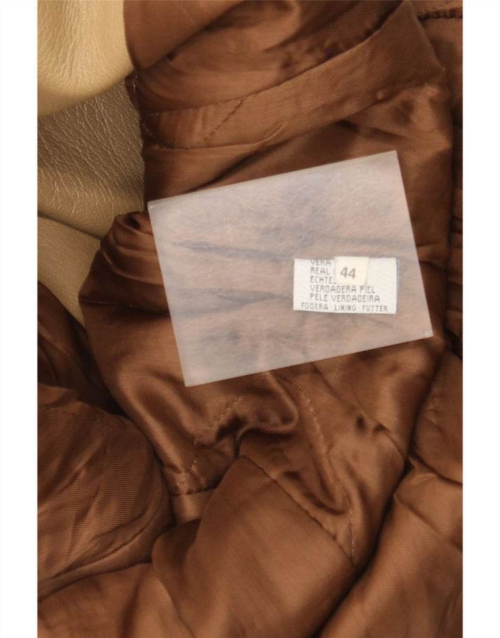 Palton din piele vintage pentru femei IT 44 Bej Mediu