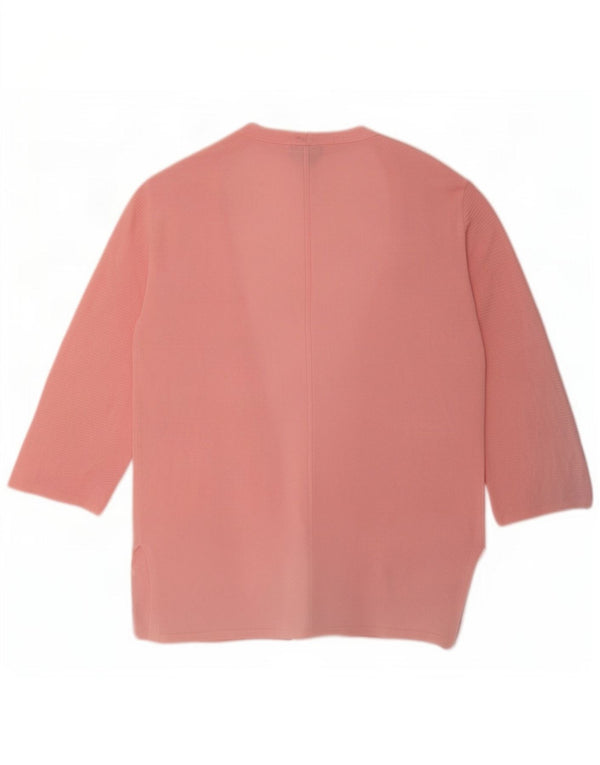 Pulover cardigan cu mâneci 3/4 pentru femei Massimo Dutti UK 14 Roz mediu