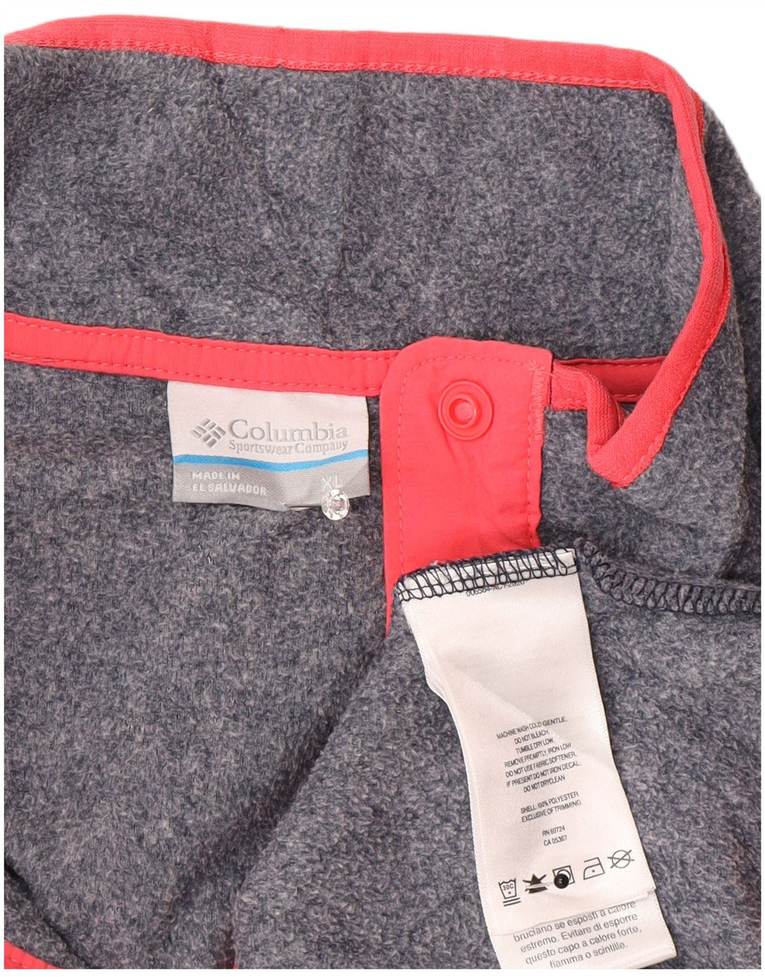 Pulover din lână Columbia pentru femei, cu gât cu nasturi, UK 18 XL, poliester gri