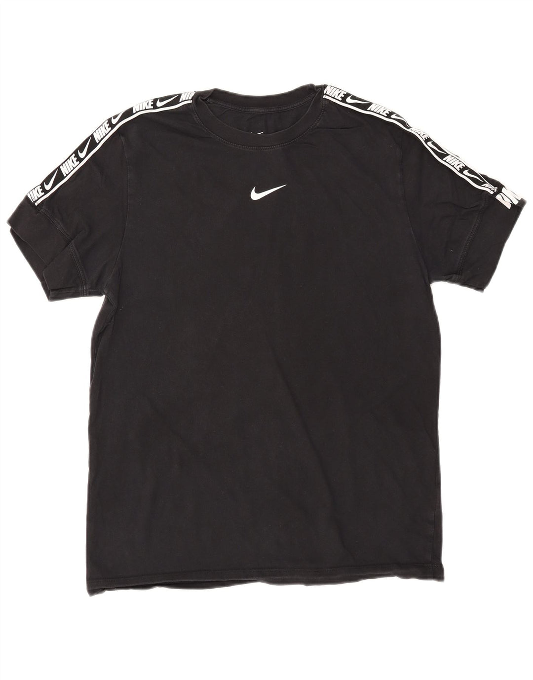 Tricou grafic NIKE pentru bărbați, cu croiala standard, top mediu din bumbac negru