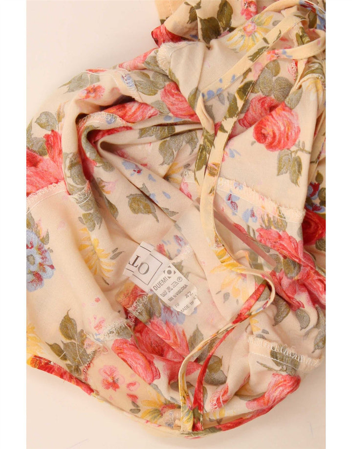 Costum pentru femei Vintage IT 42 Viscoză Florală Galben Mediu