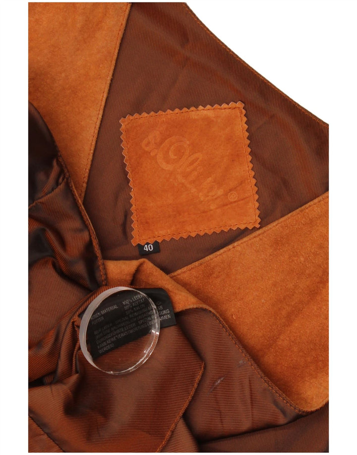 S.Oliver Gilet de piele intoarsa pentru femei IT 40 Mica Maro Piele