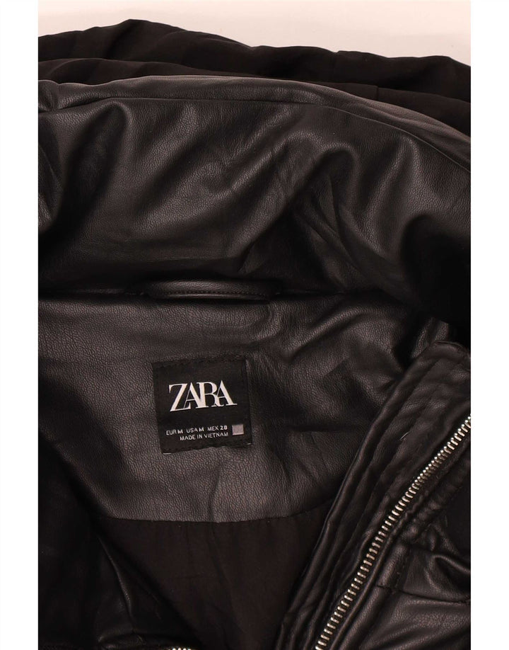 Jachetă căptușită supradimensionată pentru femei Zara UK 14 Medium Negru