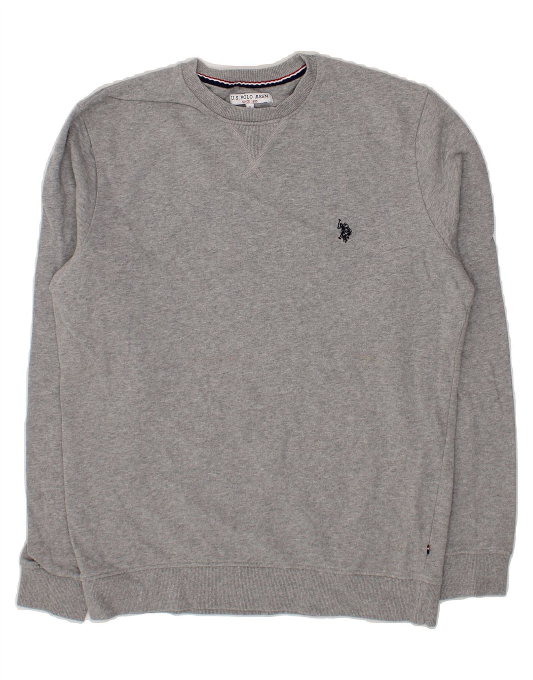 U.S. POLO ASSN. Mens Sweatshirt Jumper Large Grey Cotton Vintage U.S. Polo Assn. and Second-Hand U.S. Polo Assn. from Messina Hembry 