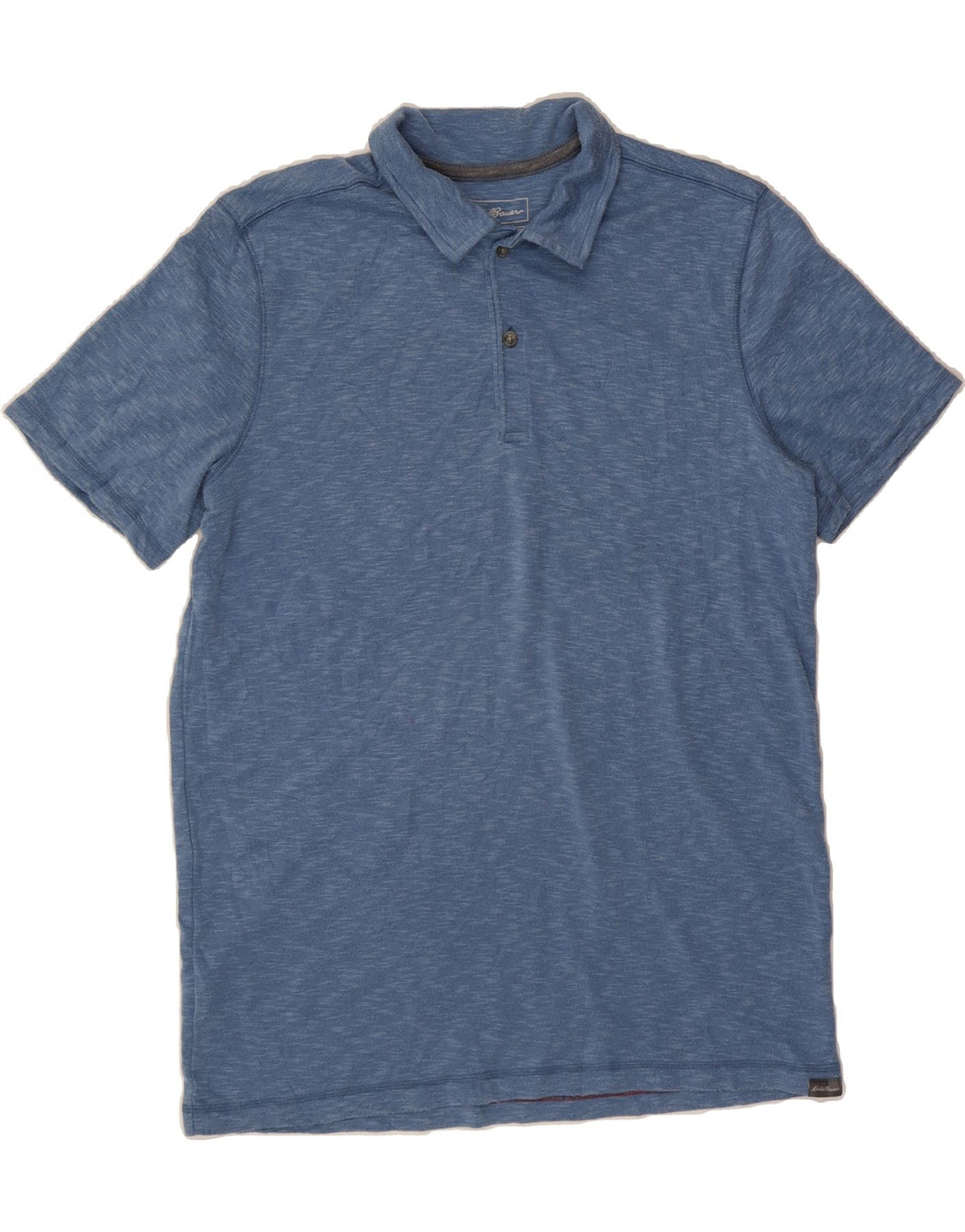 EDDIE BAUER Mens Polo Shirt Large Blue Flecked Modal Vintage Eddie Bauer and Second-Hand Eddie Bauer from Messina Hembry 