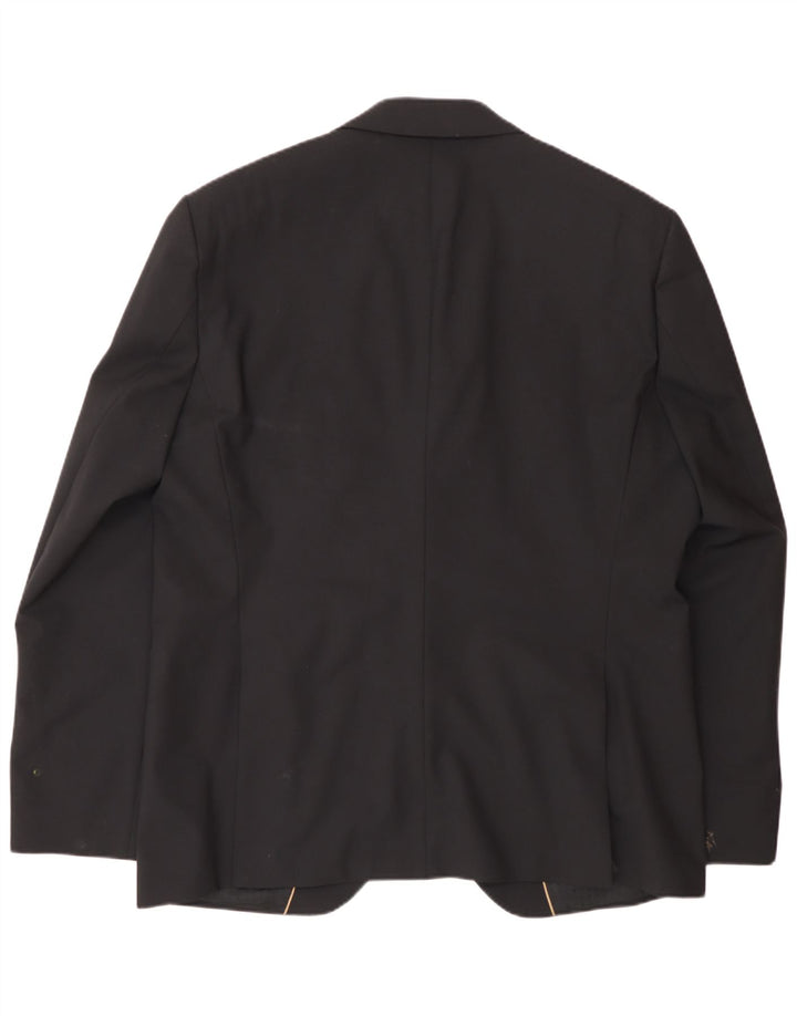 Blazer pentru bărbați Hugo Boss cu 2 nasturi EU 56 3XL Lână neagră