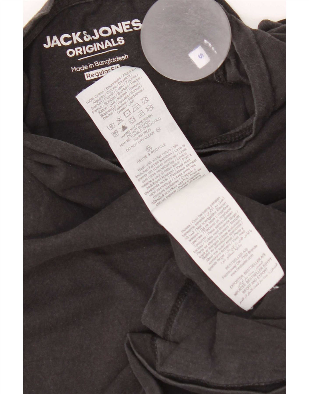 Tricou Jack & Jones pentru bărbați cu croiala normală Top mic, negru, bumbac