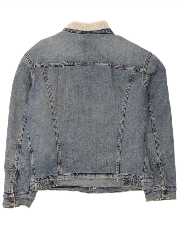 Jachetă pentru bărbați Levi's Sherpa Denim UK 36 Small Blue Bumbac