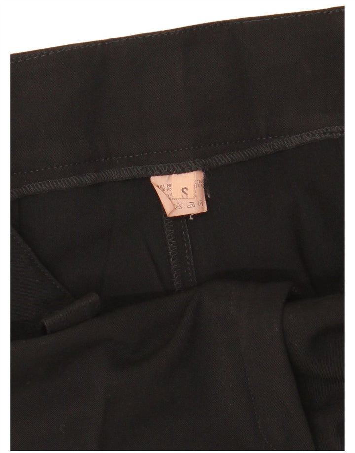 VINTAGE Pantaloni drepti pentru femei Mici L27 L32 Poliester negru