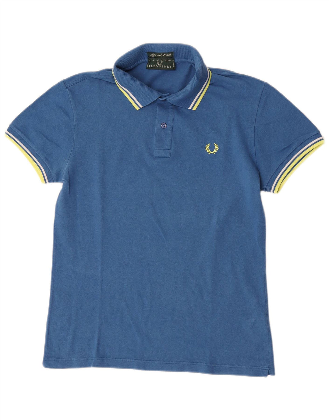 Cămașă polo pentru bărbați Fred Perry, ușor și elastic, bumbac cu dungi albastre medii