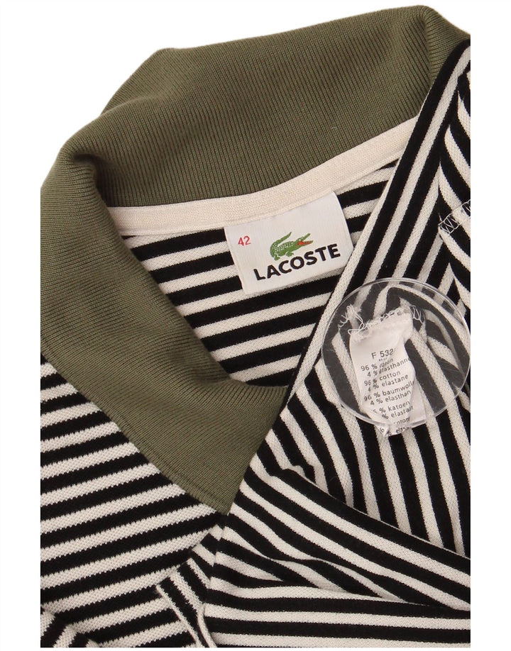 Tricou polo Lacoste pentru femei Mărimea 42, bumbac mare cu dungi negre