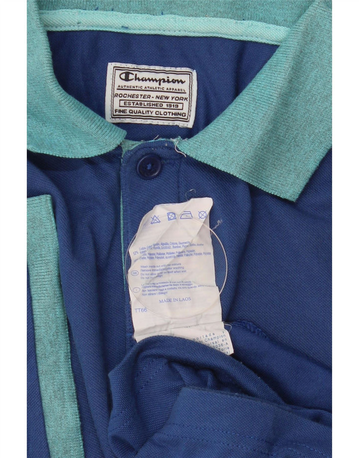 Tricou polo pentru bărbați de rugby CHAMPION, bumbac albastru mediu