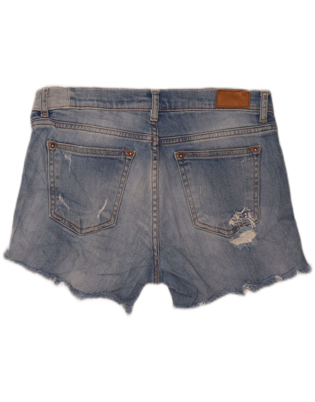 Pantaloni scurți din denim cu talie medie ușoară pentru femei Zara, cu talie medie, W30, albastru