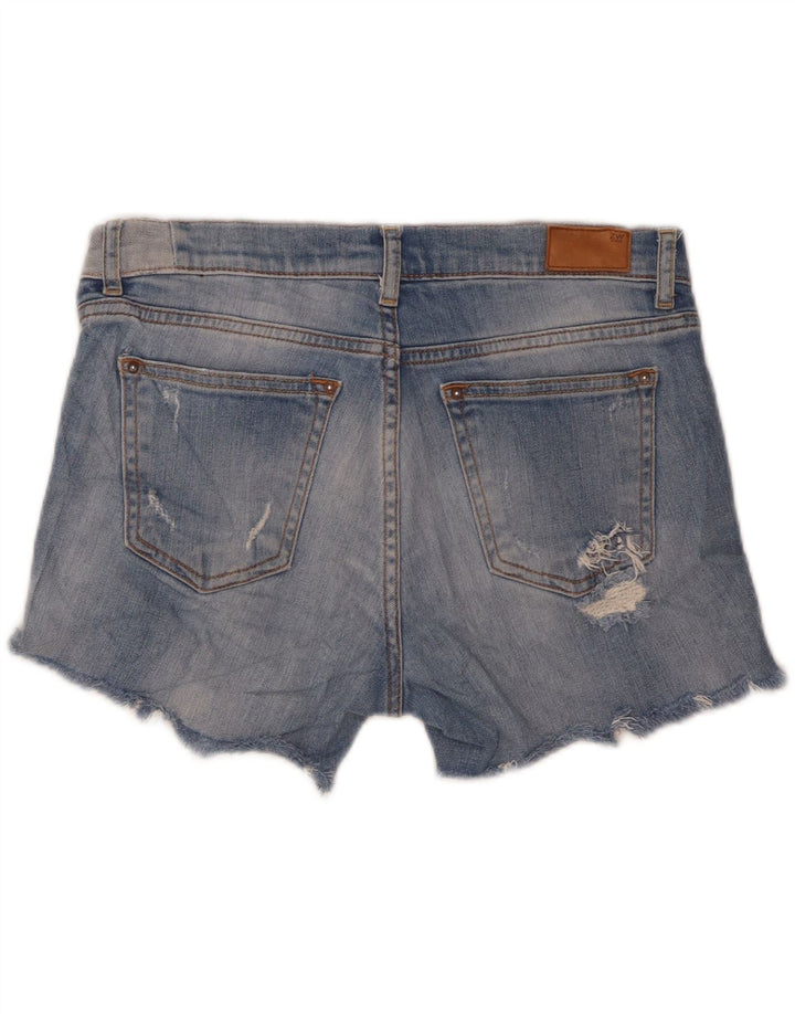 Pantaloni scurți din denim cu talie medie ușoară pentru femei Zara, cu talie medie, W30, albastru