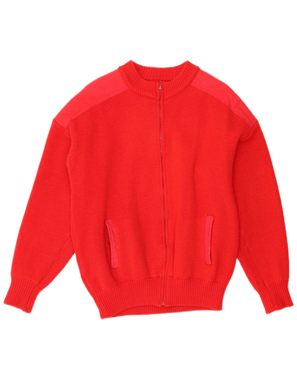 Cardigan Vintage pentru bărbați, lână roșie medie, retro