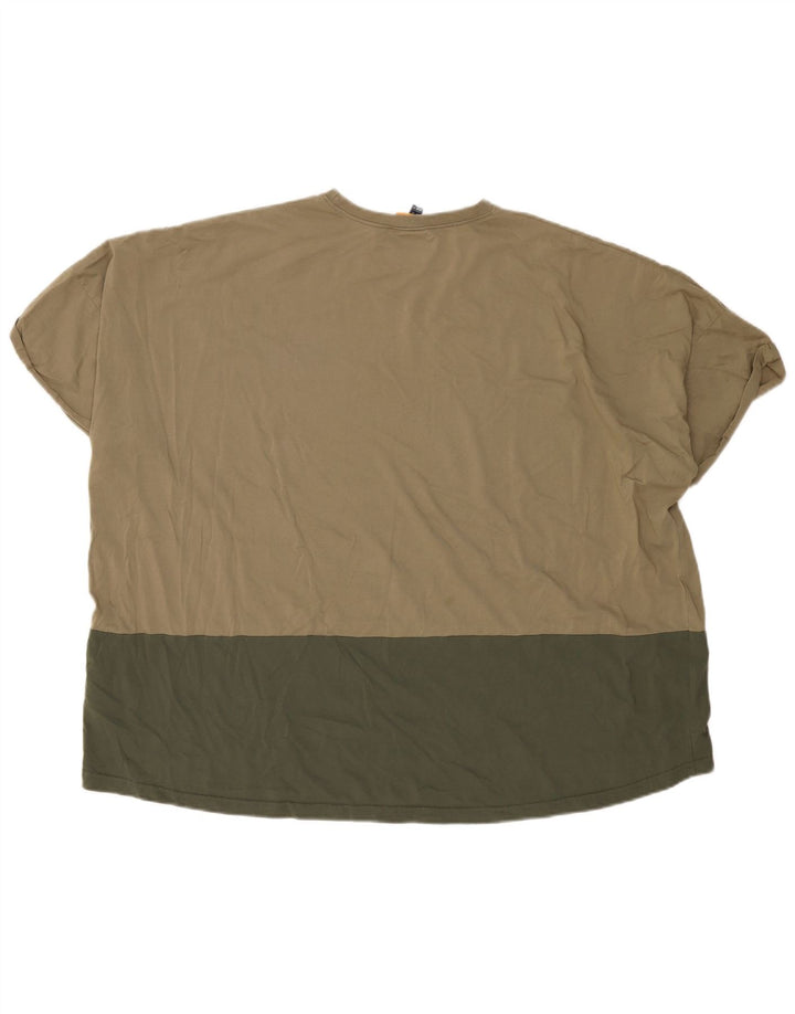 Tricou cu grafic supradimensionat pentru femei Ellesse Top UK 12 Medium Khaki Colorblock