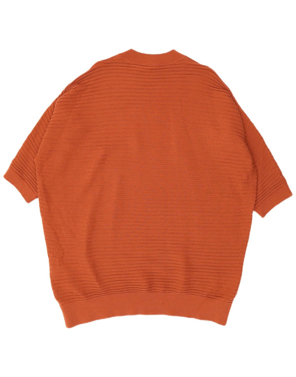 Cos Rochie Jumper supradimensionată pentru femei cu mâneci 3/4 UK 16 Lână mare portocalie