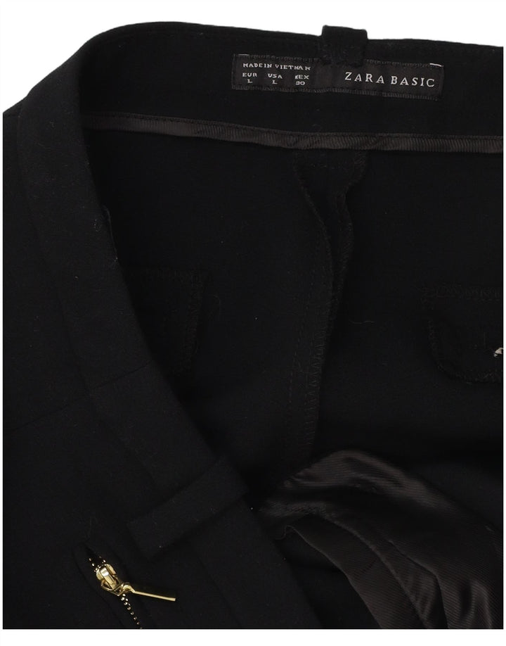 ZARA Pantaloni Drepți Femei L30 L32 Negru