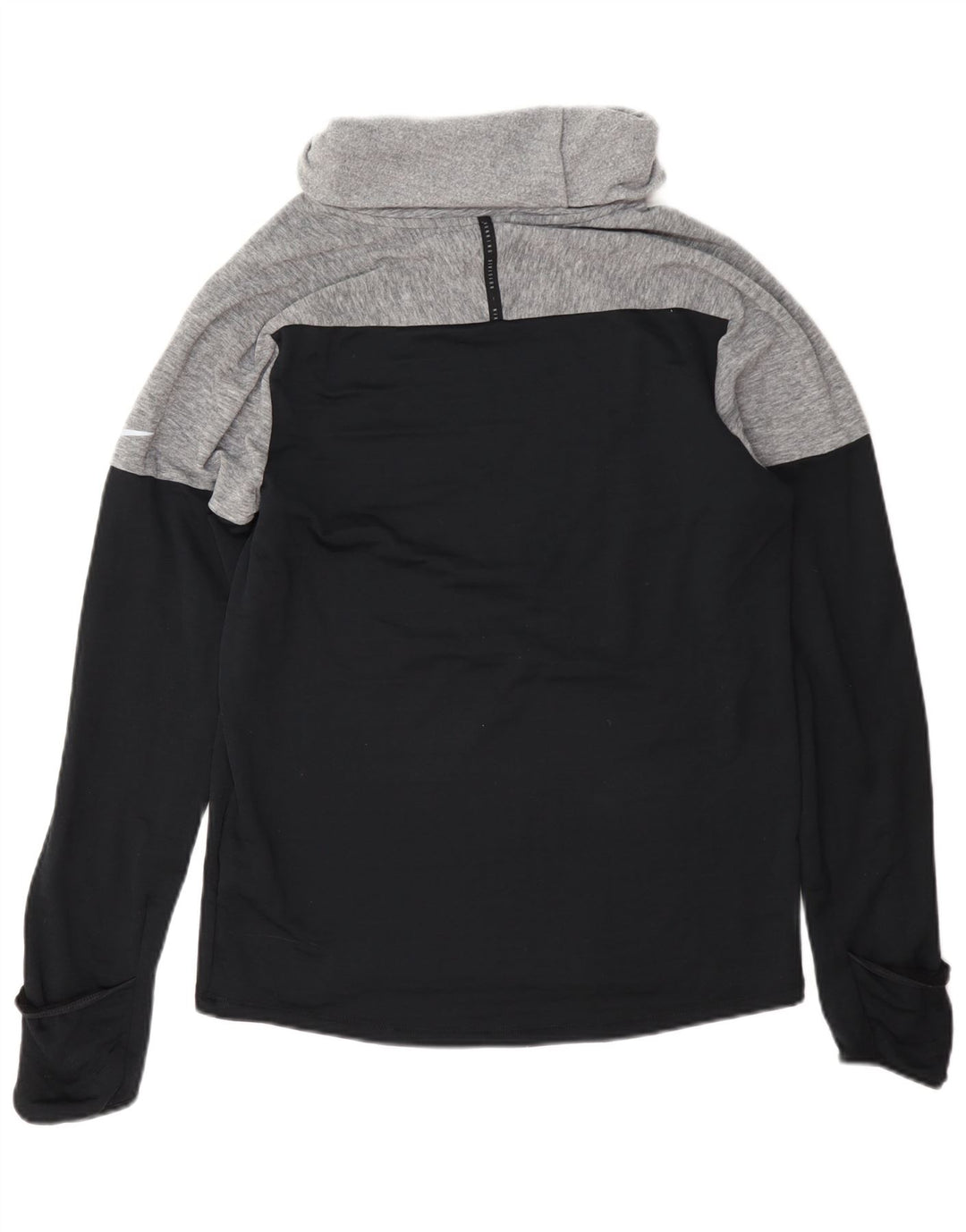 Pulover Nike pentru femei Therma-Fit cu gât rulat, mic, gri, colorblock