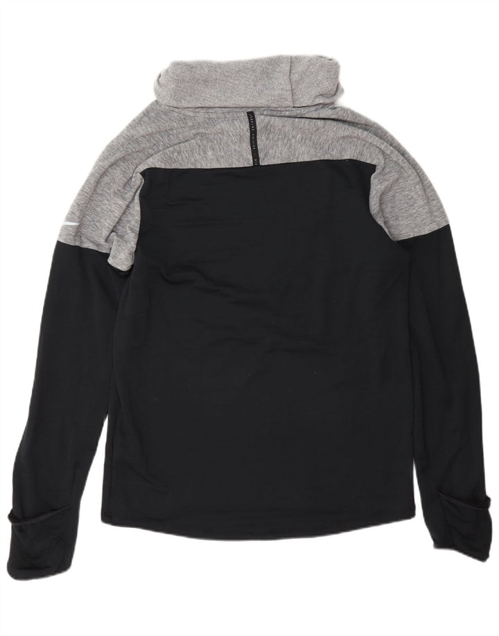Pulover Nike pentru femei Therma-Fit cu gât rulat, mic, gri, colorblock