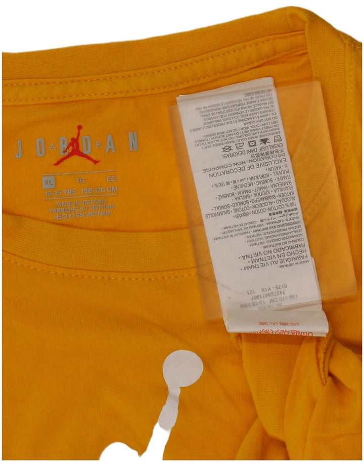 Tricou grafic JORDAN Băieți Top 13-14 Ani XL Bumbac Galben