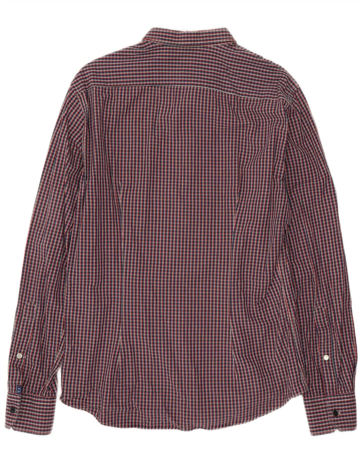 Cămașă de flanel pentru bărbați Trussardi Jeans, roșu mediu, caroserie