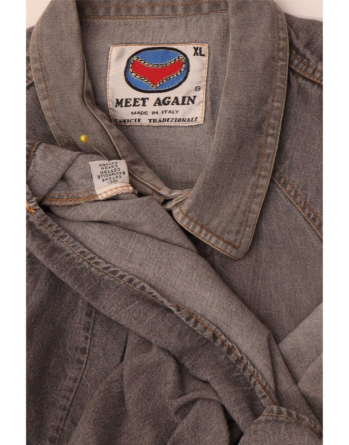 Cămașă Vintage bărbați din denim XL bumbac gri