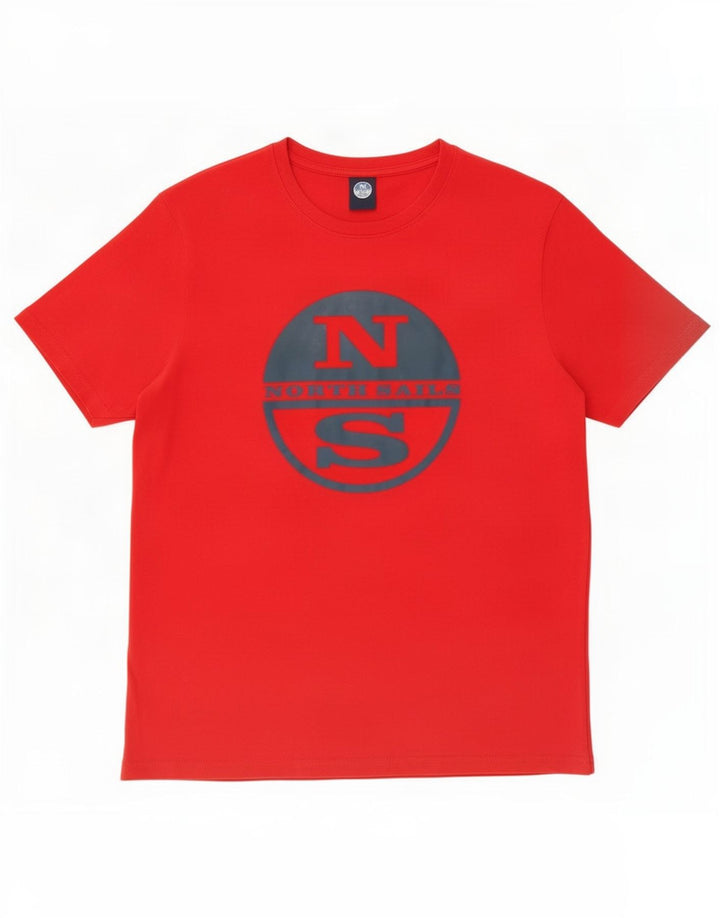 Tricou grafic North Sails pentru bărbați Top din bumbac roșu mediu