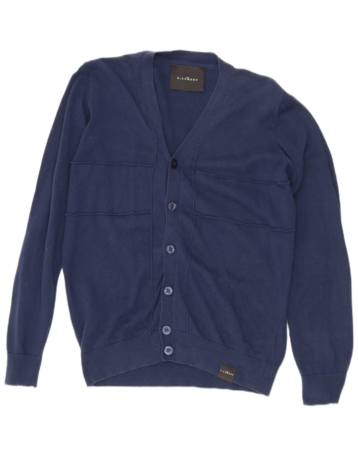 Pulover cardigan pentru bărbați Richmond, bumbac, bleumarin, mic