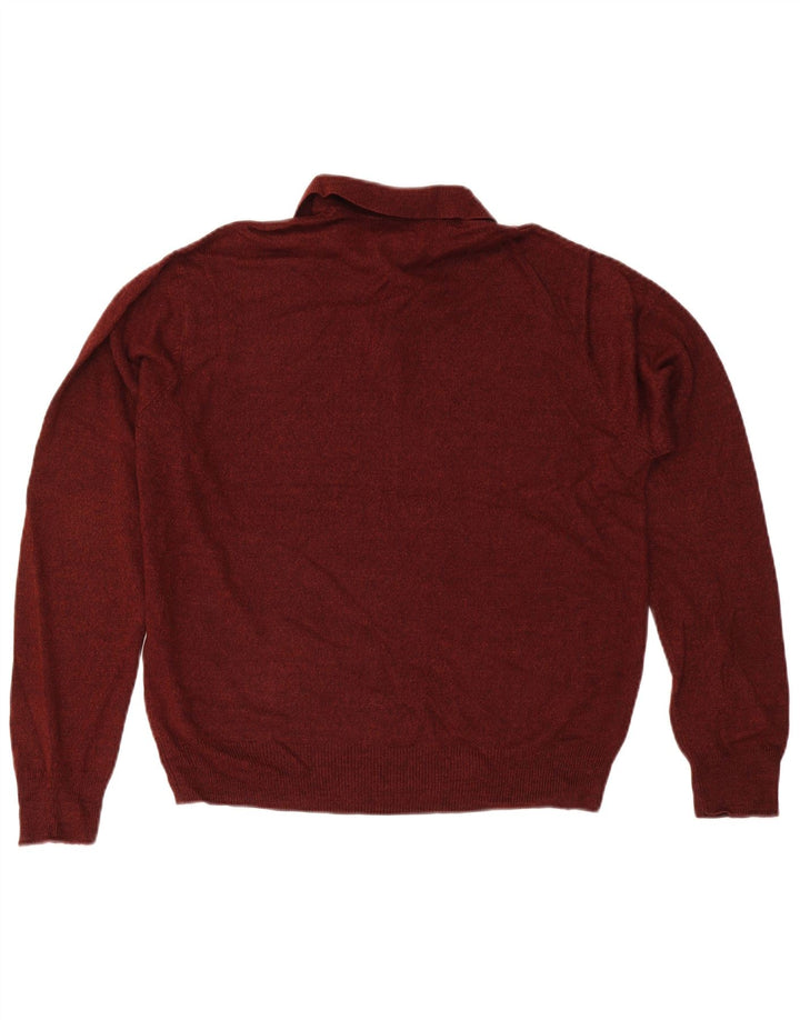 Pulover Dockers pentru bărbați cu gât polo, mijlociu, burgundă, Argyle/Diamond