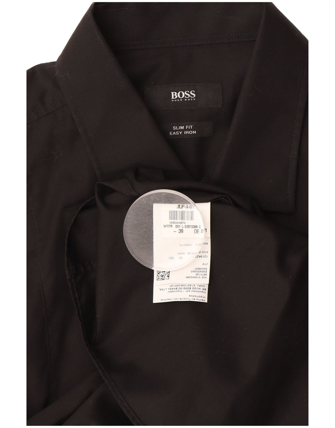 Cămașă pentru bărbați Hugo Boss Slim Fit Mărimea 39 Bumbac mediu negru