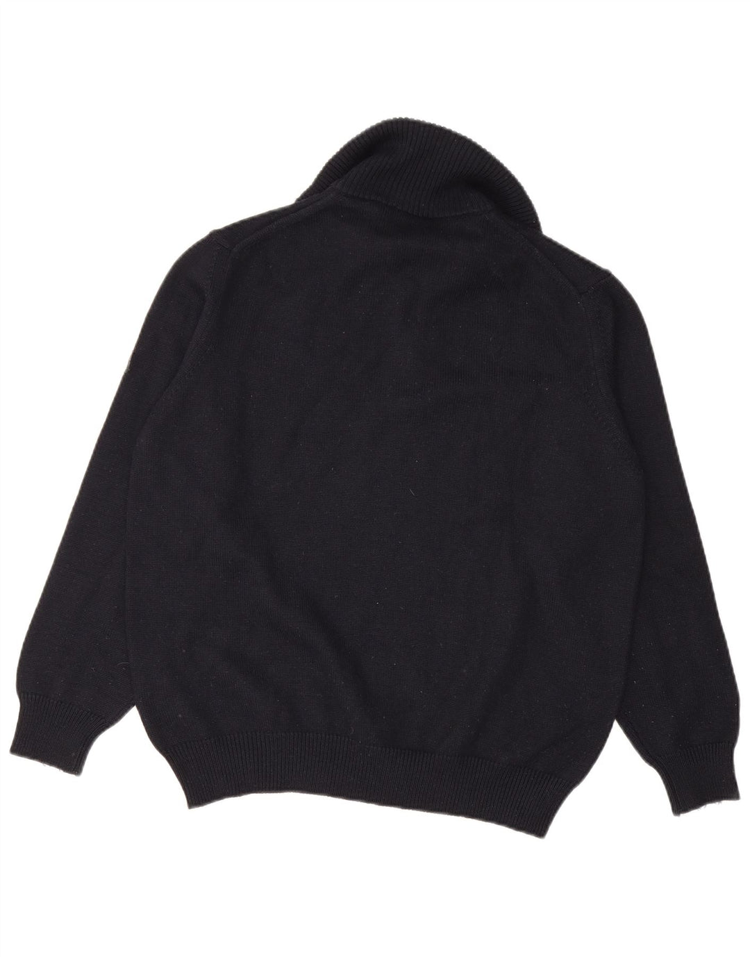 NAVIGARE Pulover pentru bărbați cu fermoar și gât, lână merinos, albastru, mediu