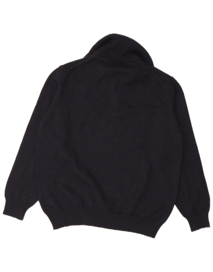 NAVIGARE Pulover pentru bărbați cu fermoar și gât, lână merinos, albastru, mediu